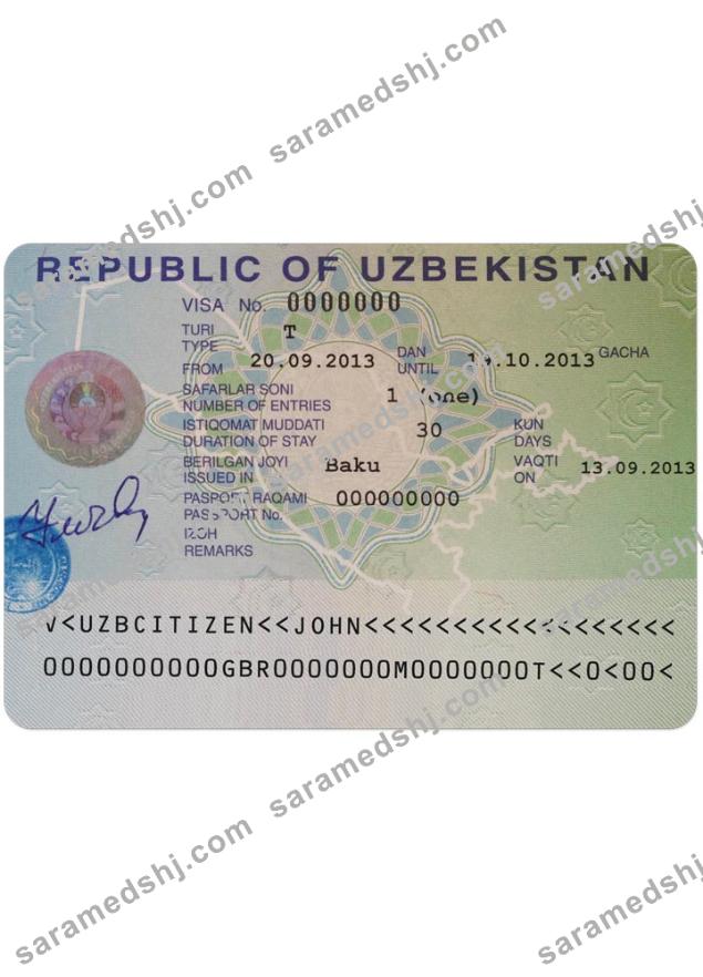 UZBEKISTAN visa